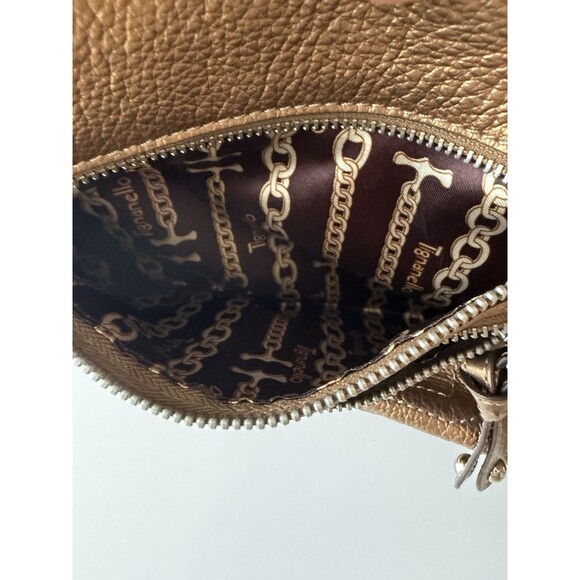 TIGNANELLO Metallic Leather Crossbody Bag bronze gold multi pouch - Picture 6 of 16
